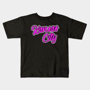 Vintage Kansas City Pink Script For KCMO Locals Kids T-Shirt